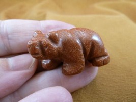 (Y-BEA-WA-576) little Orange goldstone walking BEAR FIGURINE gemstone lo... - £10.97 GBP