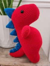 T-Rex Crochet Pattern, Red Dino Kids Toy, Amigurumi Dinosaur Crochet Pattern - £4.61 GBP