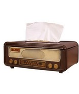 Radio Tissue Box Cover Metal Case Retro Vintage Antique Napkin Dispenser... - £36.16 GBP