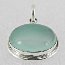 925 Silver Pendant Necklace Beautiful Natural Chalcedony Gemstone Handmade Gift - £43.29 GBP