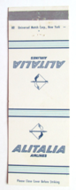 Alitalia Airlines 20 Strike Matchbook Cover Super DC-8 Jets Europe and the World - £1.37 GBP