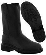 Mens Work Boots Genuine Leather Black Slip Resistant Pull On Soft Toe Bota - £47.95 GBP