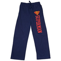 Superman Symbol and Text Pajama Sleep Pants Blue - £25.56 GBP
