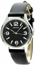 Sekonda Men&#39;s Classic Style Black Leather Strap watch 3285 - £18.71 GBP