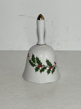 Christmas Bell with Holly Berries All The Trimmings Porcelain Japan 5 1/4&quot; tall - £9.70 GBP