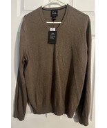NEW Jos. A. Bank Pullover Sweater Men&#39;s M 100% Pima Cotton V-Neck Oatmea... - $59.99