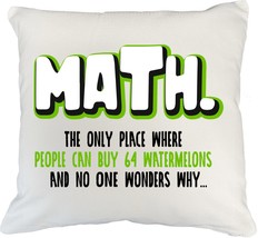 Make Your Mark Design Math &amp; Watermelons. Funny White Pillow Cover for Students  - £19.54 GBP+