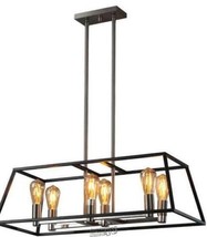 Spitzer-6-Lights Black Pendant Metal Caged Frame Inspired by Street Oil Lanterns - $109.24