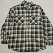 Duluth Trading Company Mens Flannel Shirt Size Large/Tall 40 Grit Green ... - $23.87
