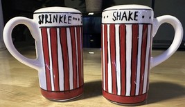 &quot;Sprinkle&quot;  &quot;Shake&quot; Popcorn Seasoning Shakers - Red Striped - Retro - NO PLUGS - £5.57 GBP