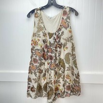 H TREND Italy Silk Tank Top Sz Small Sheer Floral Paisley Flowy Layered ... - $15.99