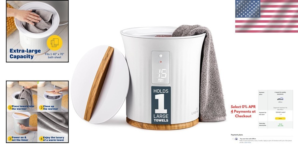 Luxury Towel Warmer with LED Display & Adjustable Timer - Fits 40” x 70” Towels Item image 2