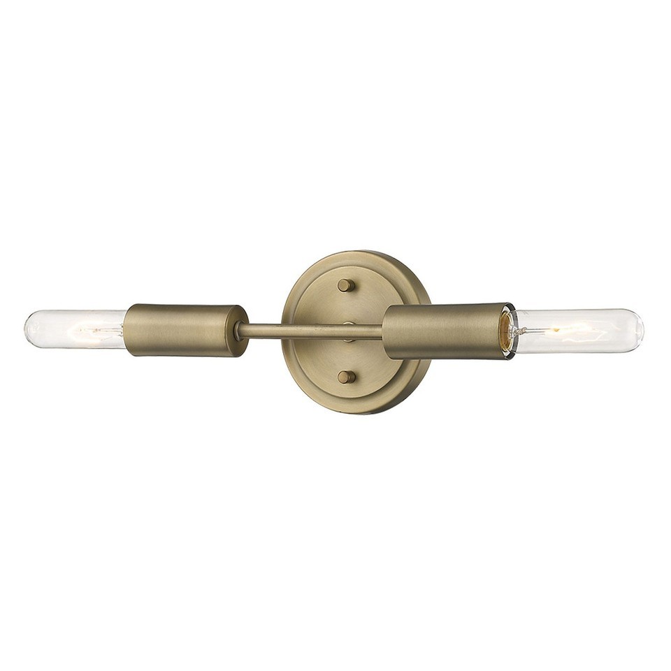 Industrial Chic Double Bulb Wall Sconce in Dull Gold | 5&quot;x12&quot; - $264.11