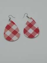 Red Plaid  Dangle Earrings  - $5.93