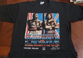 Holyfield vs Lewis Unfinished Business Nov 13 1999 Las Vegas Boxing T-shirt XL - $100.95