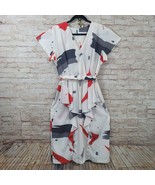 Vintage Ala Carte California Woman Med? Dress Belted Paint Splatter Ligh... - $35.15