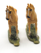2 Golden Palomino Horse Figurines Resin  4.5&quot; Tall Collection 2 - £18.90 GBP