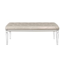 Champagne Toned Bench With Tapered Acrylic Legs - $460.16