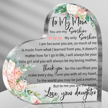 Mothers Day Gifts for Mom from Daughter, Acrylic Mom Gift Sign Mothers Plaque Pr - £16.83 GBP