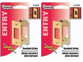 Deadbolt Strike Plate, Alloy Steel, Brass Plated, Prime Line E2479 (2-PACK) - $1.98