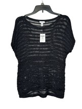 Chico&#39;s Women&#39;s Top Mesh Remi Pullover Open Weave Short Sleeve Sweater Sz. 1 NWT - £23.34 GBP
