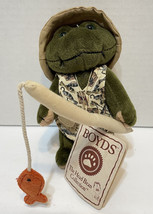 Boyds The Head Bean Collection Plush Bobber Frog Best Dressed Series Tag 6" - $21.15