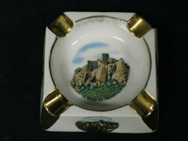 Vintage French Porcelain Ashtray with Gold Trim - £24.38 GBP