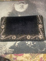UNBRANDED Elegant  Vintage Midnight  Black Velvet Beaded Clutch  Handbag - $16.83