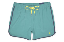 Brooks Brothers Green Navy 5&quot; Contrast Pipe Swim Trunk Shorts, XL XLarge... - $66.45
