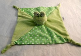 Babies R Us Green Frog Baby Blanket Knotted Corners Security Lovey Rattle - £11.83 GBP