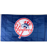NEW YORK YANKEES 3x5&#39; FLAG BASEBALL -BRASS GROMMETS IN/OUTDOOR-100D POLY... - £7.84 GBP