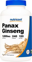 Ginseng Panax1000mg, 240 Capsules - Non GMO, Gluten Free, 120 Serving Nutricost - $54.20