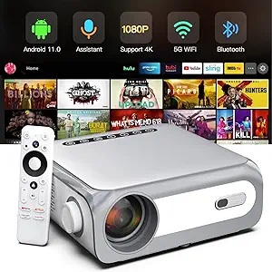 Smart Wifi Bluetooth Projector 4K, Portable Outdoor Movie 4K Projector A... - £506.90 GBP