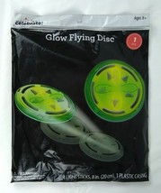Glowing Flying Disc 4 Glow Sticks Frisbee Glows Toy 8in. Plastic casing Dark New - £6.42 GBP