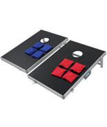 Cornhole Bean Bag Toss Game Set 4 Red &amp; 4 Blue, Portable Foldable Alumin... - £86.53 GBP