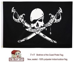 Brethren of the Coast Pirate Flag Jolly Roger Flag - new in package - $9.95