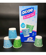 Dixie Bathroom Cups Blue Green  3oz / 144 of 200 count Retro 4 Designs - $41.94 CAD