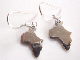 Map of Africa Dangle Earrings 925 Sterling Silver African small - £9.37 GBP