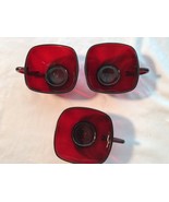 3  Ruby Red Glass Coffee or Tea Cups Mint - $14.99