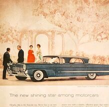1958 Lincoln Landau Luxury Car Advertisement Automobilia Scaasi Fashion ... - $556.20 MXN
