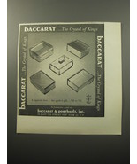 1951 Baccarat Crystal Cigarette Box Ad - Baccarat the crystal of kings - £14.55 GBP