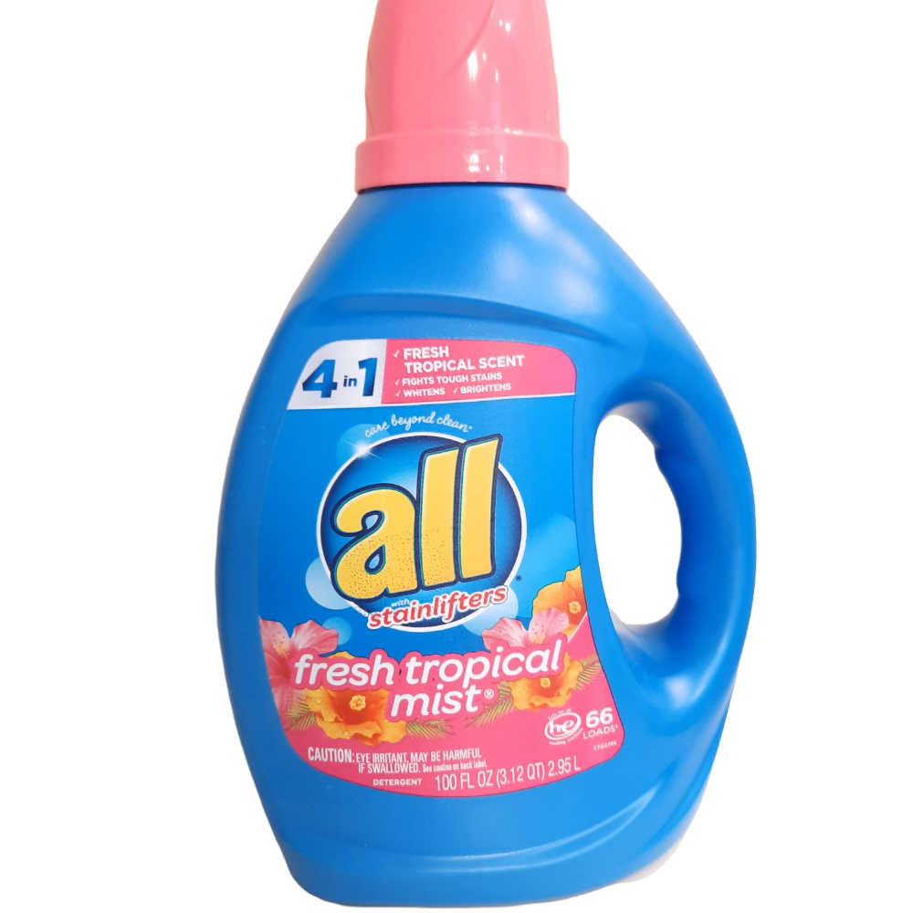 Primary image for NEW All Laundry Detergent Fresh Tropical Mist 100 Oz 66 Loads With Stainlifters