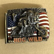 HARLEY DAVIDSON HOG WILD Motorcycle belt buckle 1993 B3 - $67.14