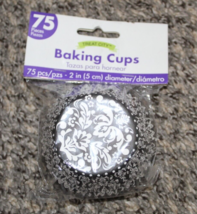 Treat City Baking Cups Cupcake Papers Black and White Floral Deco Print 2&quot; Cup - £3.02 GBP