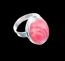 Solid 925 Sterling Silver Rhodochrosite Gemstone Ring ,Christmas Gift Ring - £33.78 GBP