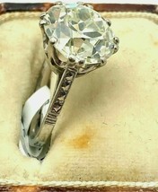 Estate Vintage Style Art Deco Ring 3 Ct Lab Created Diamond 14kWhite Gold Finish - £67.40 GBP