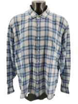 Peter Millar Collection Button Shirt MensBlue 100% Linen LongSleeve Cuta... - $31.00
