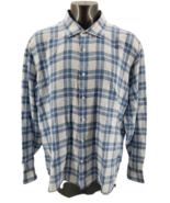 Peter Millar Collection Button Shirt MensBlue 100% Linen LongSleeve Cuta... - $29.44