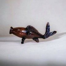 Vintage Empoli Art Glass Wide Mouth Fish Purple Amethyst Crafted in Italy - $197.99