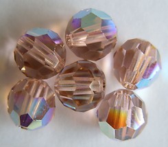 3 6 mm Swarovski 5000 Crystal Rounds -- Vintage Rose AB - £1.20 GBP